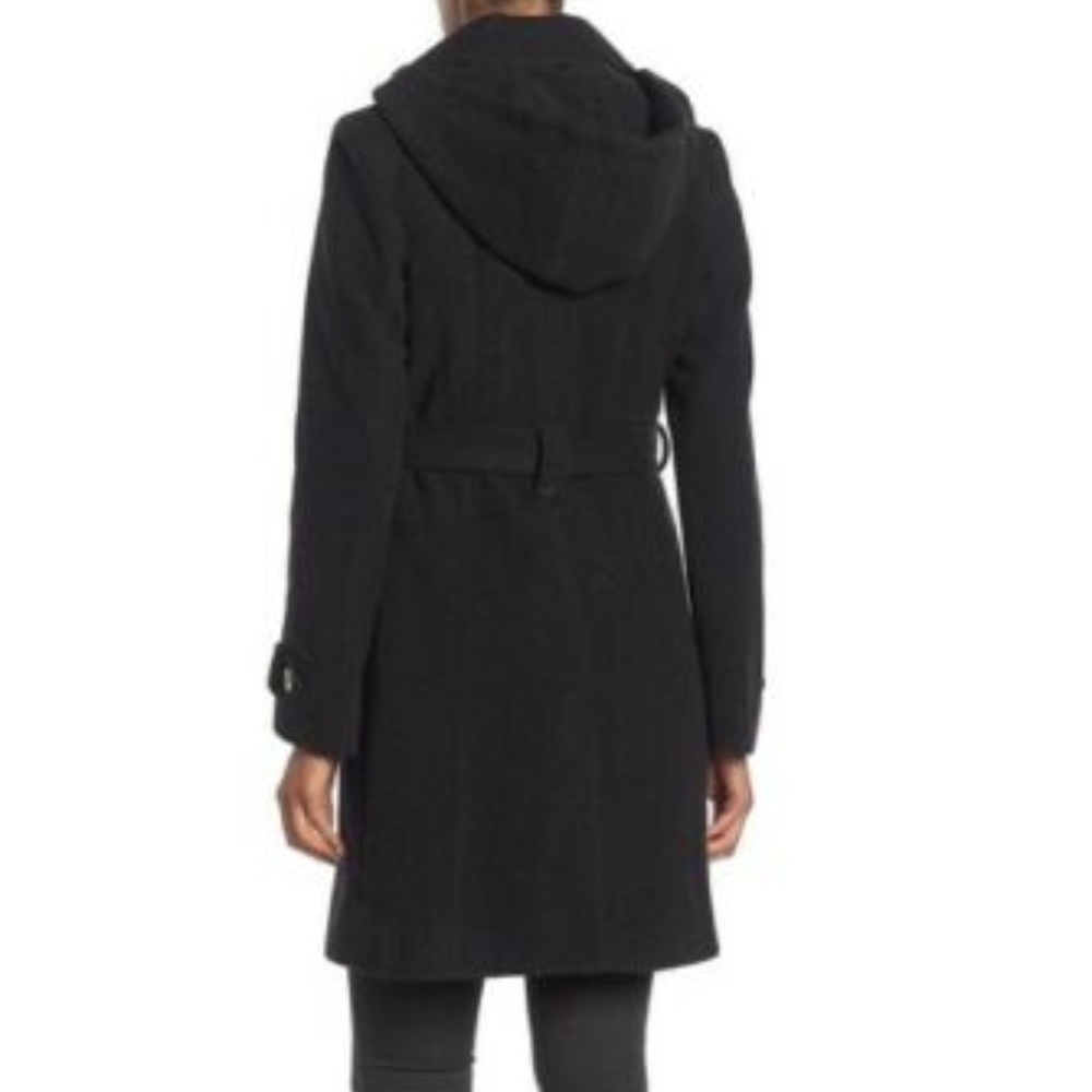 NEW Michael Kors Single Breasted Notch Wool Removable belt dark grey charcoal 2X - Picture 2 of 4